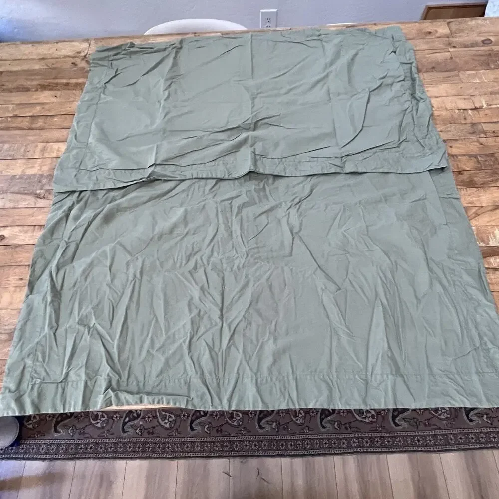 Grace Designs Green Linen Blend Green Striped Pillowcases King Size